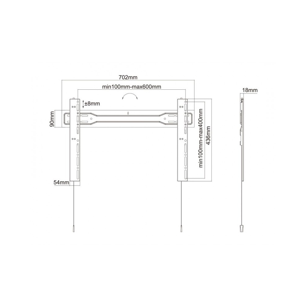 Multibrackets VESA Wallmount Super Slim Fixed 600 Max