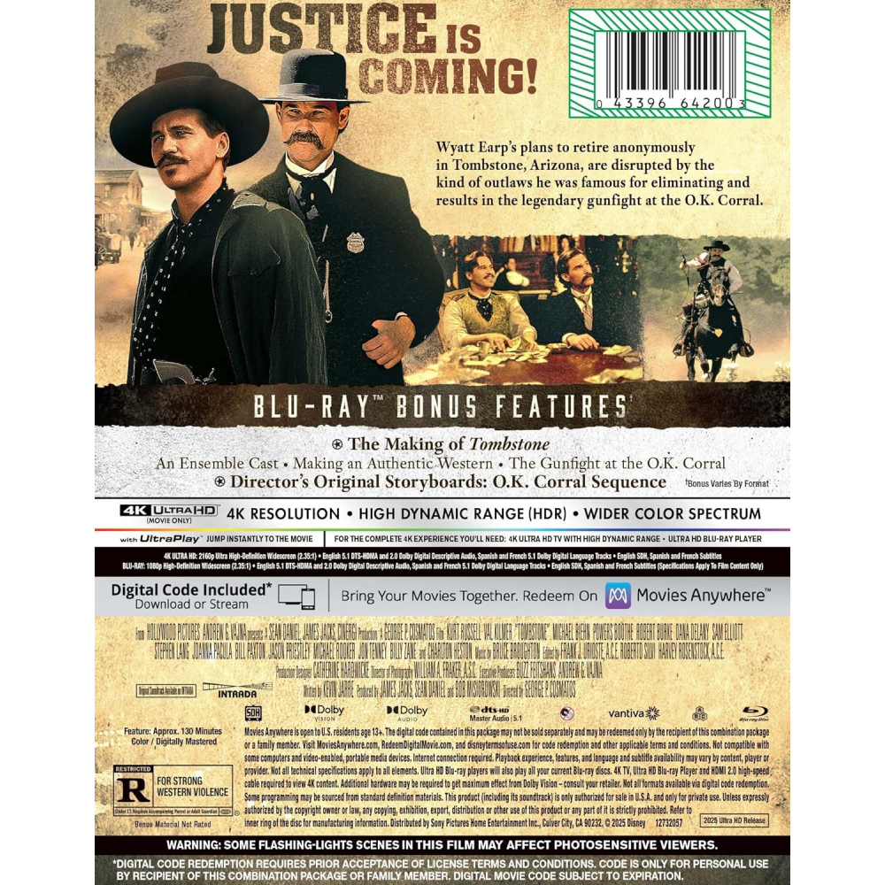 TOMBSTONE (ULTRA HD BLU RAY)
