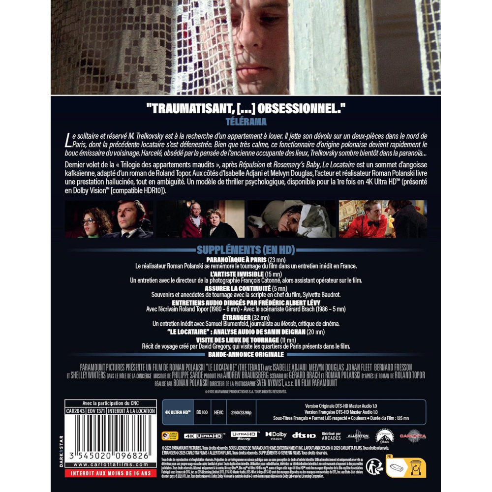 LE LOCATAIRE (ULTRA HD BLU RAY)