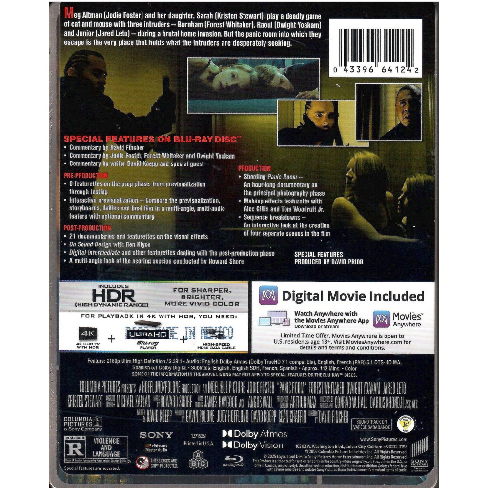 PANIC ROOM - STEELBOOK (ULTRA HD BLU RAY)