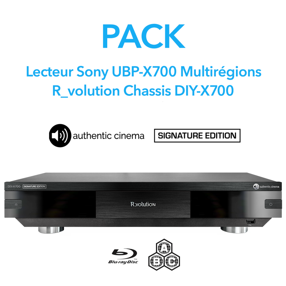 R_VOLUTION CHASSIS DIY-700 + SONY LECTEUR BLURAY UHD UBP-X700K MULTI-REGIONS AUTHENTIC CINEMA