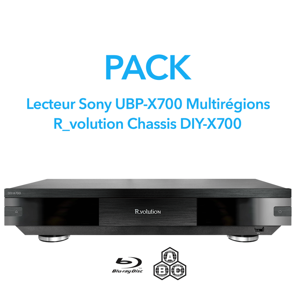 R_VOLUTION CHASSIS DIY-700 + SONY LECTEUR BLURAY UHD UBP-X700K  MULTI-REGIONS RECONDITIONNÉ