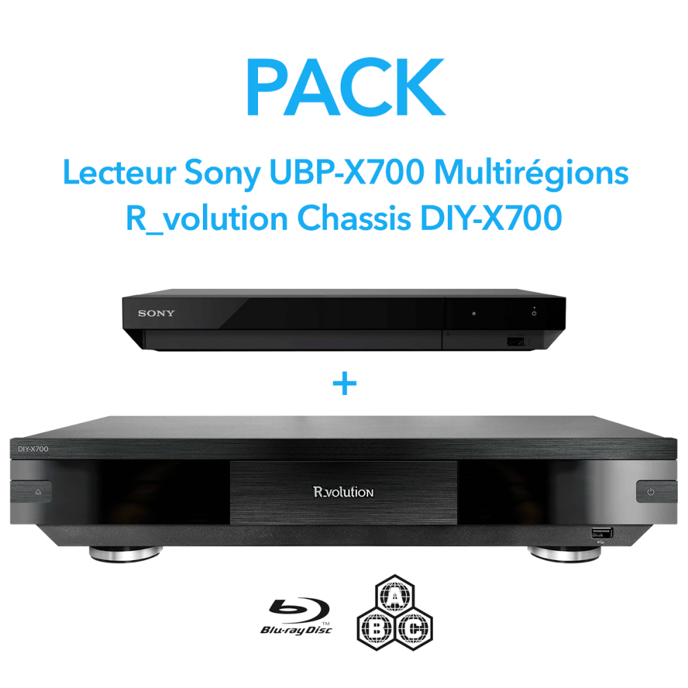 R_VOLUTION CHASSIS DIY-700 + SONY LECTEUR BLURAY UHD UBP-X700K  MULTI-REGIONS RECONDITIONNÉ